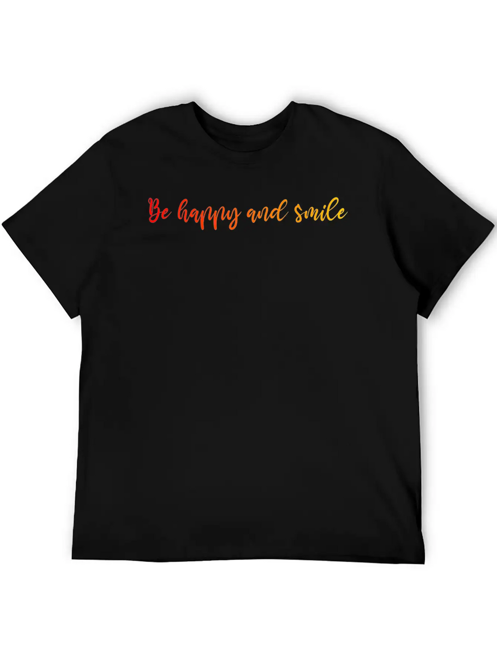 HAPPY SMILE GRADIENT RED YELLOW Casual Graphic T-Shirt – Simple And Comfortable Daily Wear