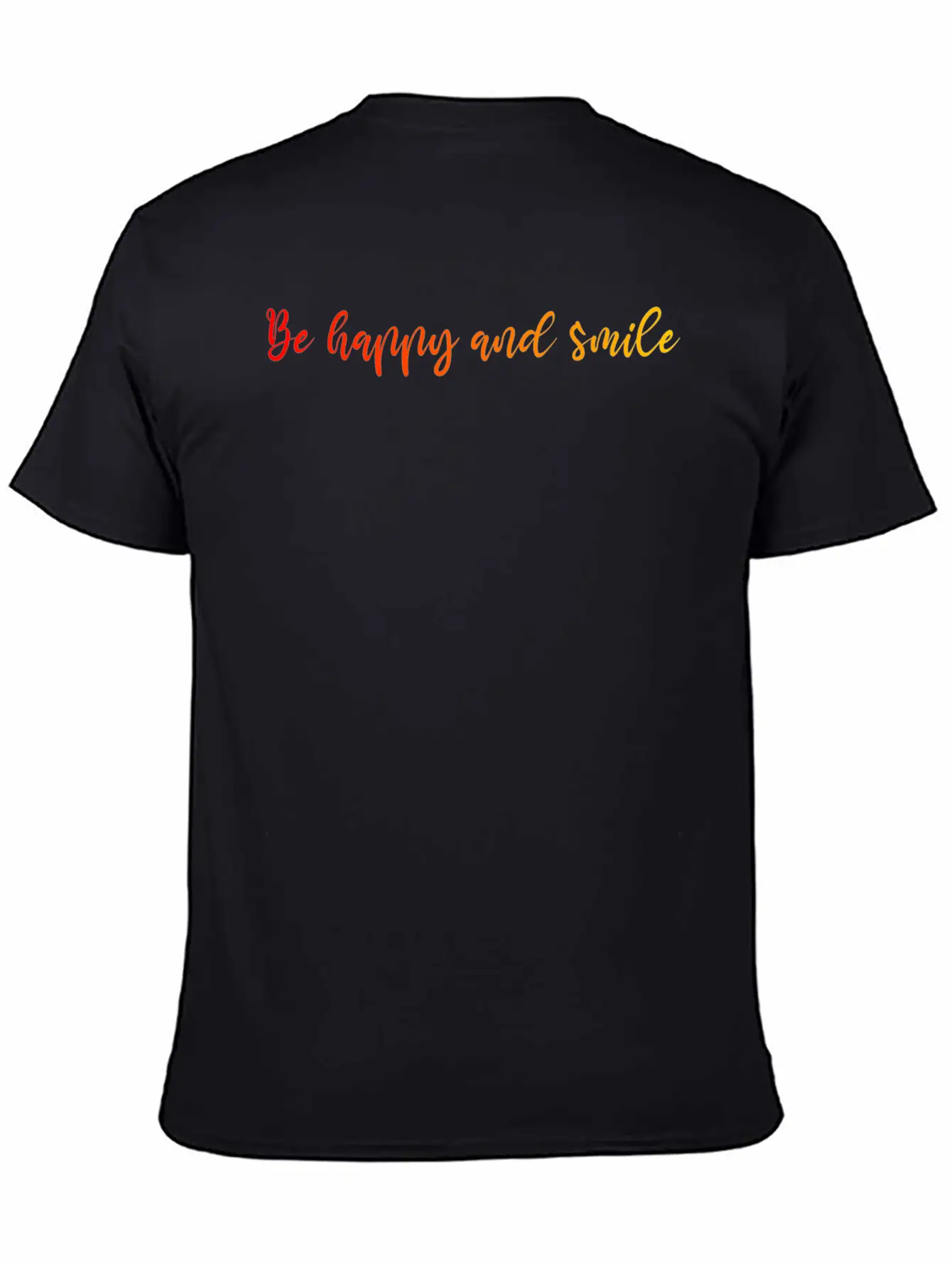 HAPPY SMILE GRADIENT RED YELLOW Casual Graphic T-Shirt – Simple And Comfortable Daily Wear