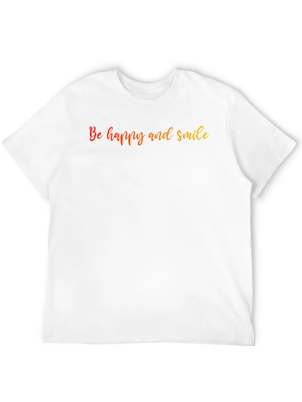 HAPPY SMILE GRADIENT RED YELLOW Casual Graphic T-Shirt – Simple And Comfortable Daily Wear