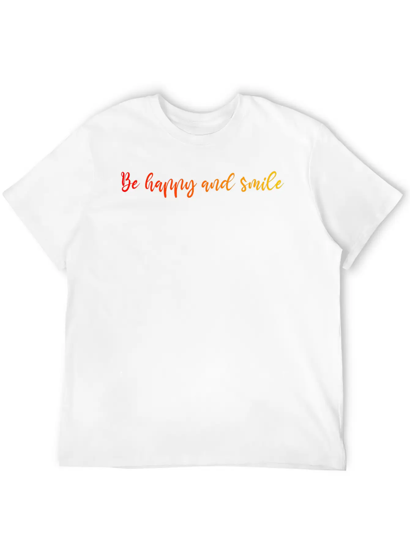 HAPPY SMILE GRADIENT RED YELLOW Casual Graphic T-Shirt – Simple And Comfortable Daily Wear