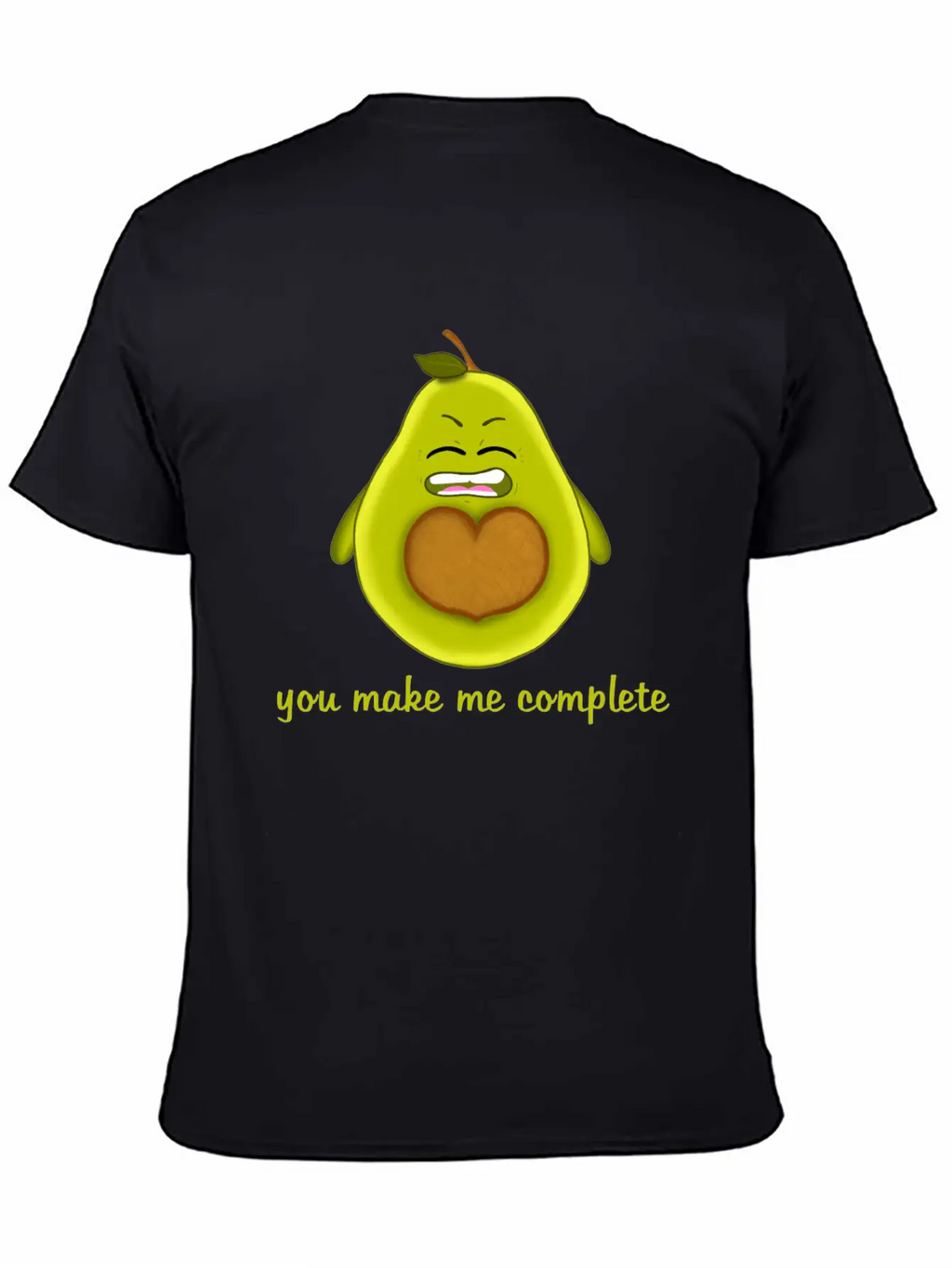 Happy Smiling Avocado With Heart-shaped Stone Casual Graphic T-Shirt – Simple And Comfortable Daily Wear
