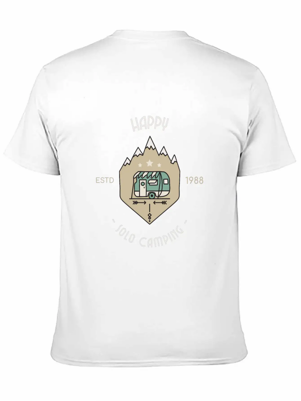Happy Solo Camping Unisex Casual T-Shirt – Clean Design For Daily Comfort