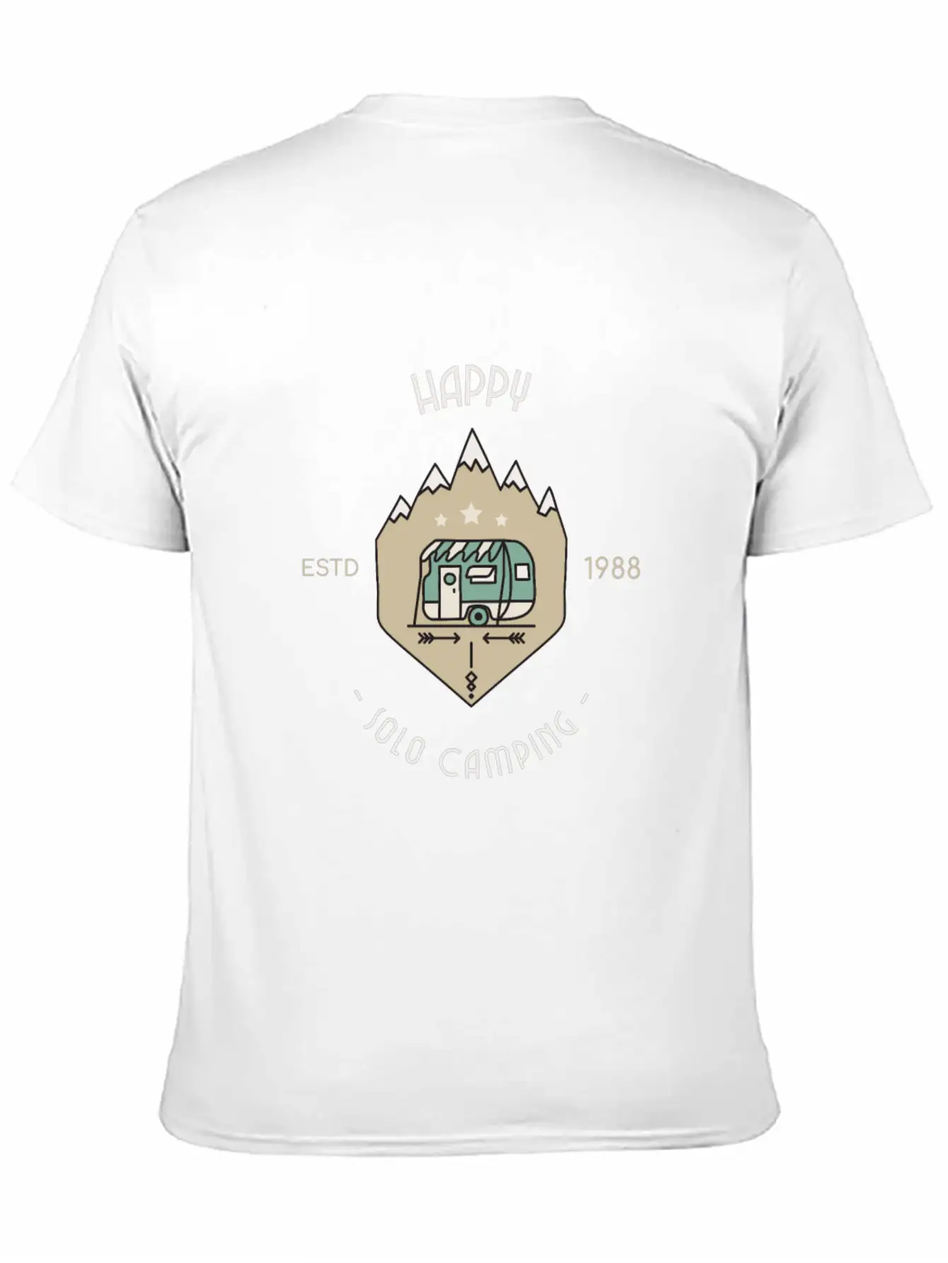 Happy Solo Camping Unisex Casual T-Shirt – Clean Design For Daily Comfort