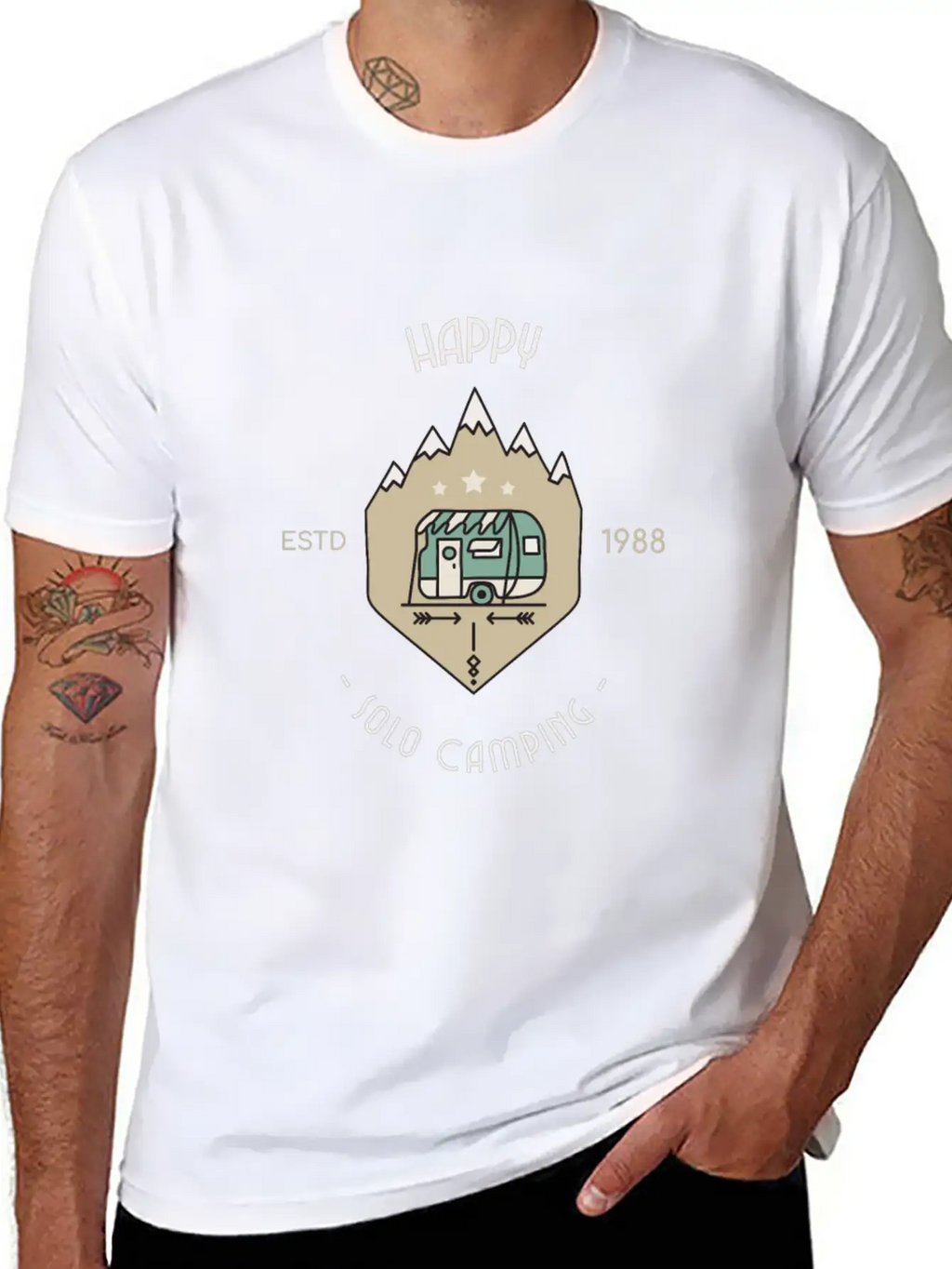 Happy Solo Camping Unisex Casual T-Shirt – Clean Design For Daily Comfort