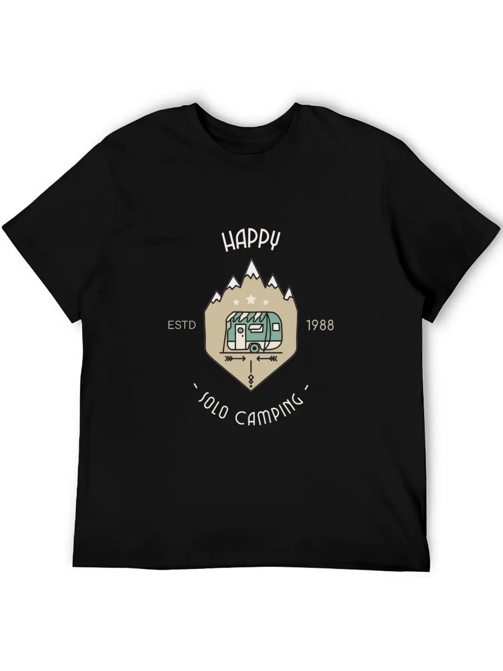Happy Solo Camping Unisex Casual T-Shirt – Clean Design For Daily Comfort