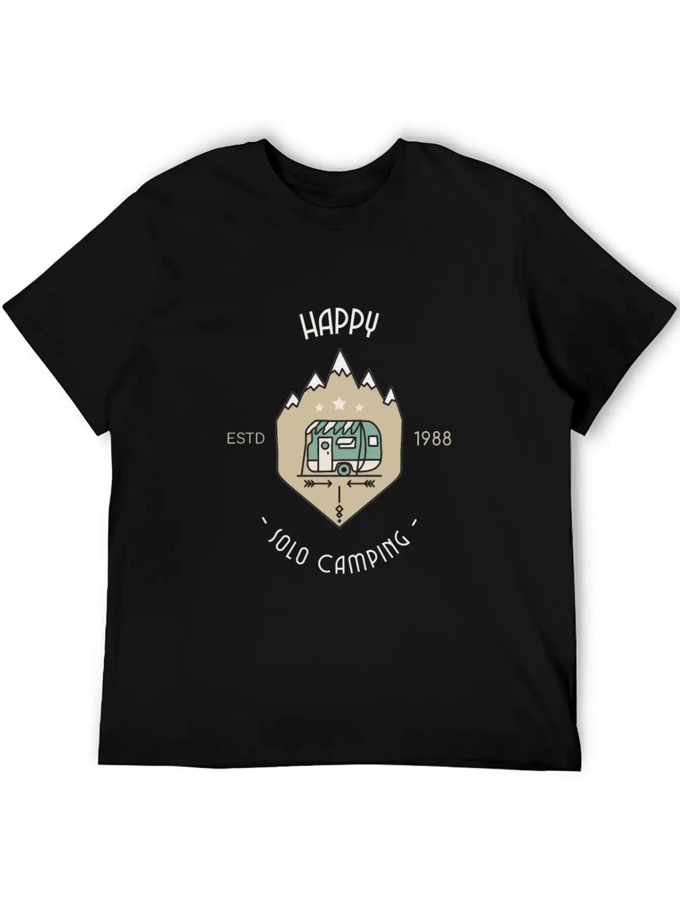 Happy Solo Camping Unisex Casual T-Shirt – Clean Design For Daily Comfort