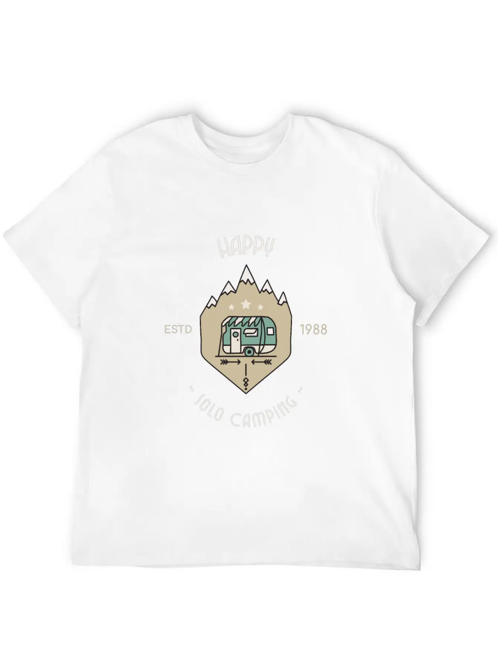 Happy Solo Camping Unisex Casual T-Shirt – Clean Design For Daily Comfort