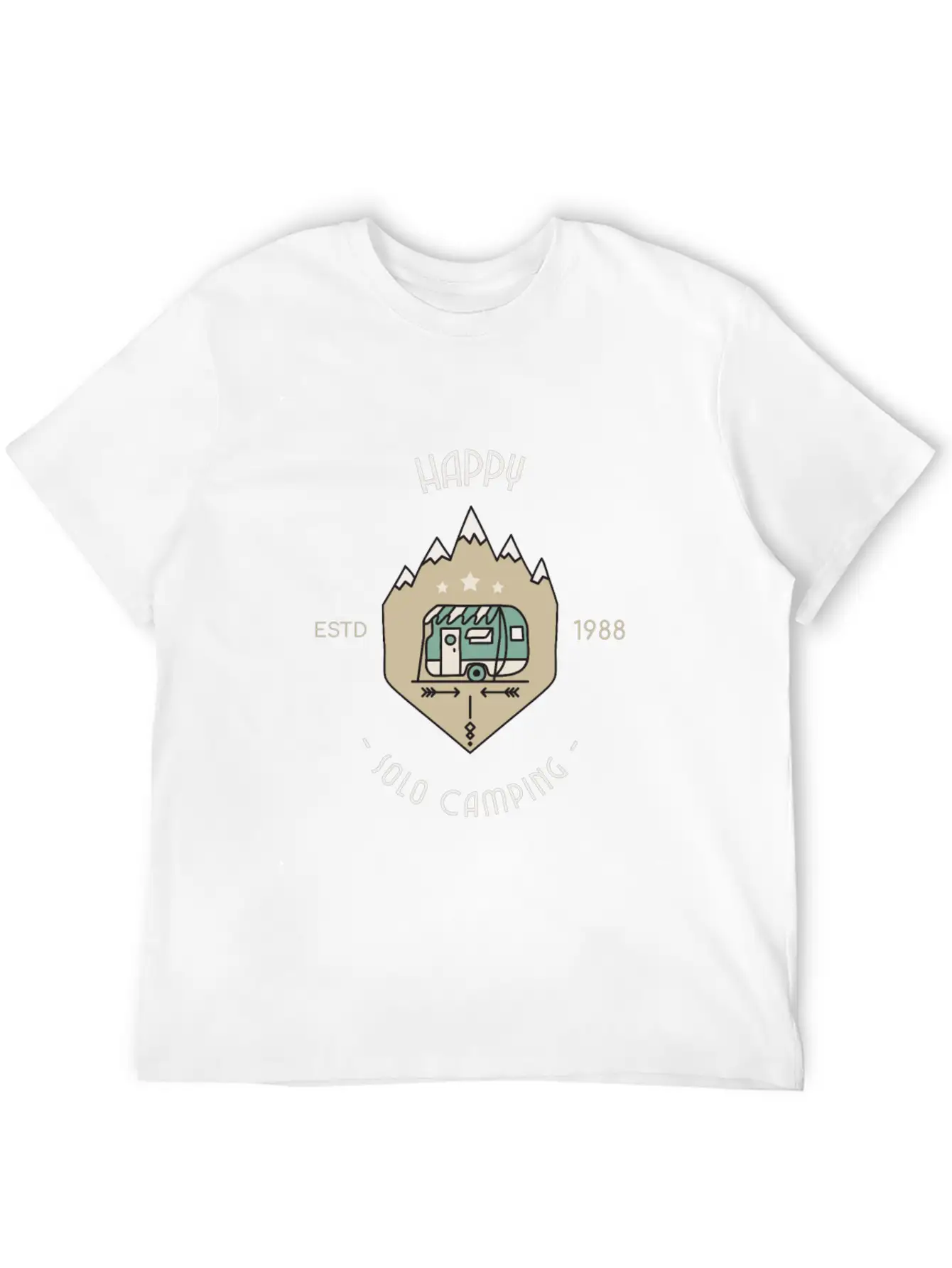 Happy Solo Camping Unisex Casual T-Shirt – Clean Design For Daily Comfort