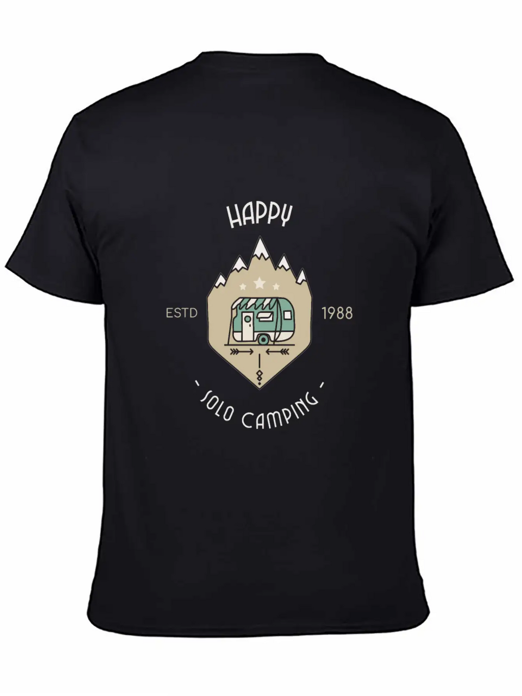 Happy Solo Camping Unisex Casual T-Shirt – Clean Design For Daily Comfort