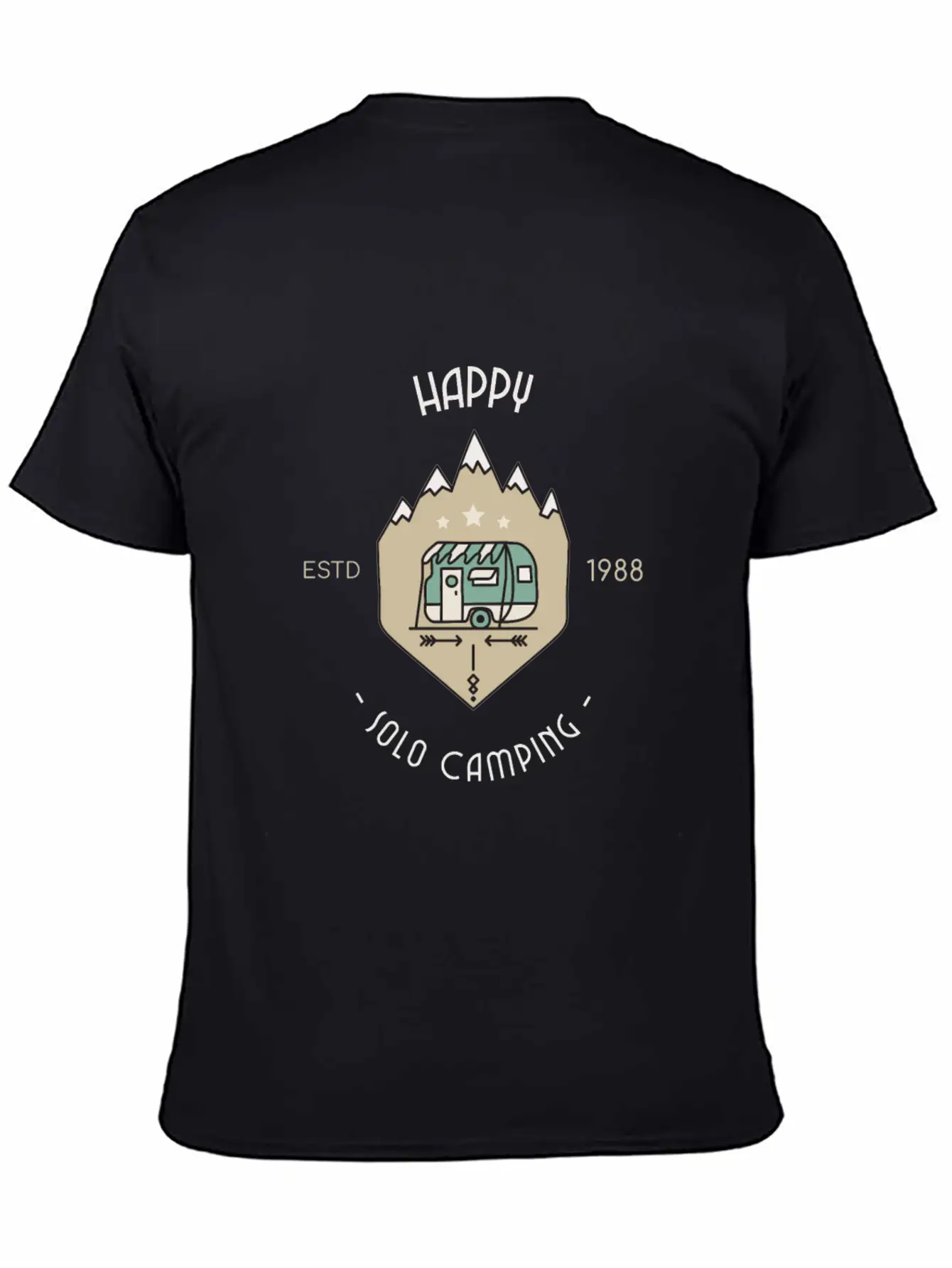Happy Solo Camping Unisex Casual T-Shirt – Clean Design For Daily Comfort