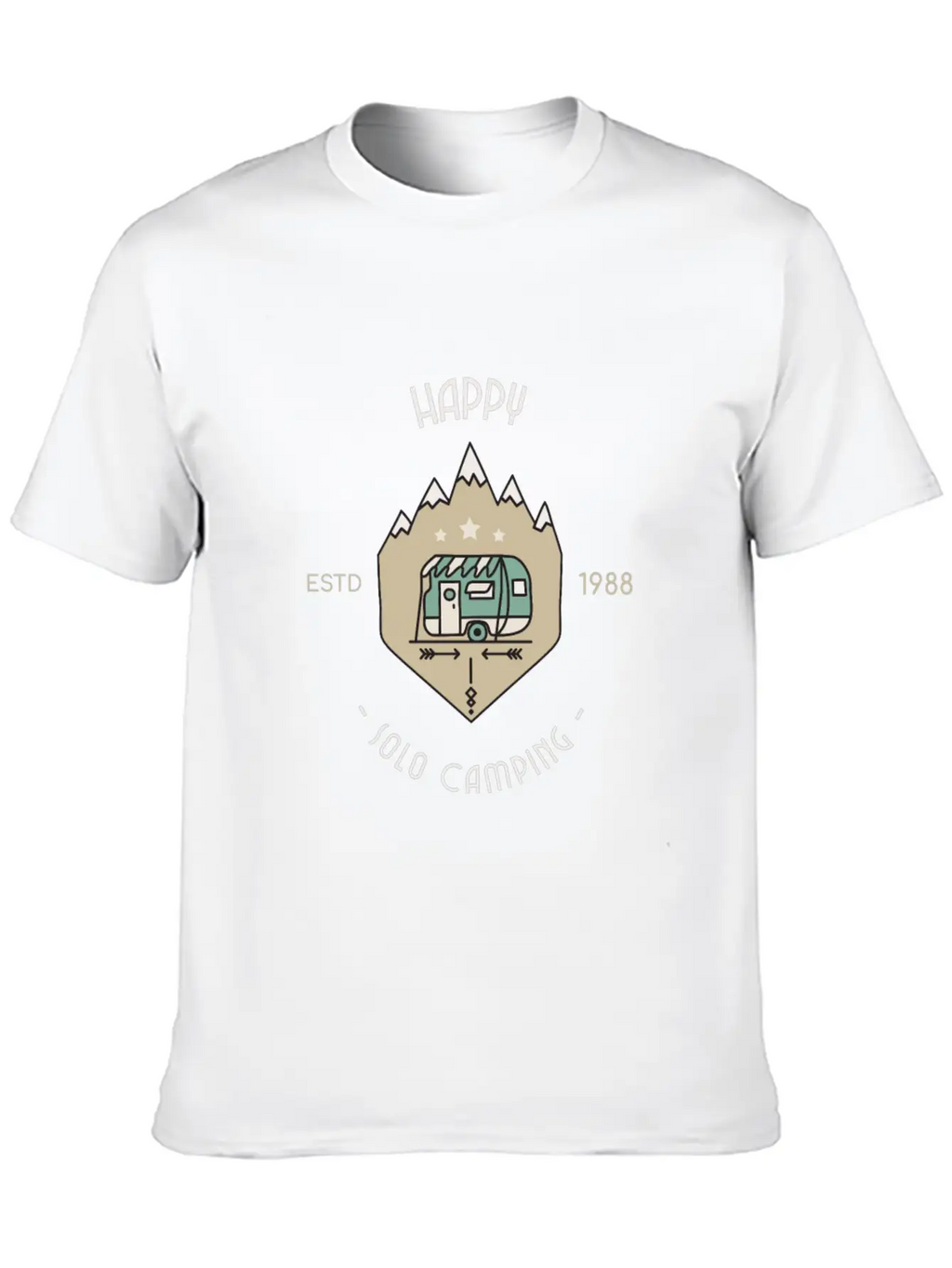 Happy Solo Camping Unisex Casual T-Shirt – Clean Design For Daily Comfort
