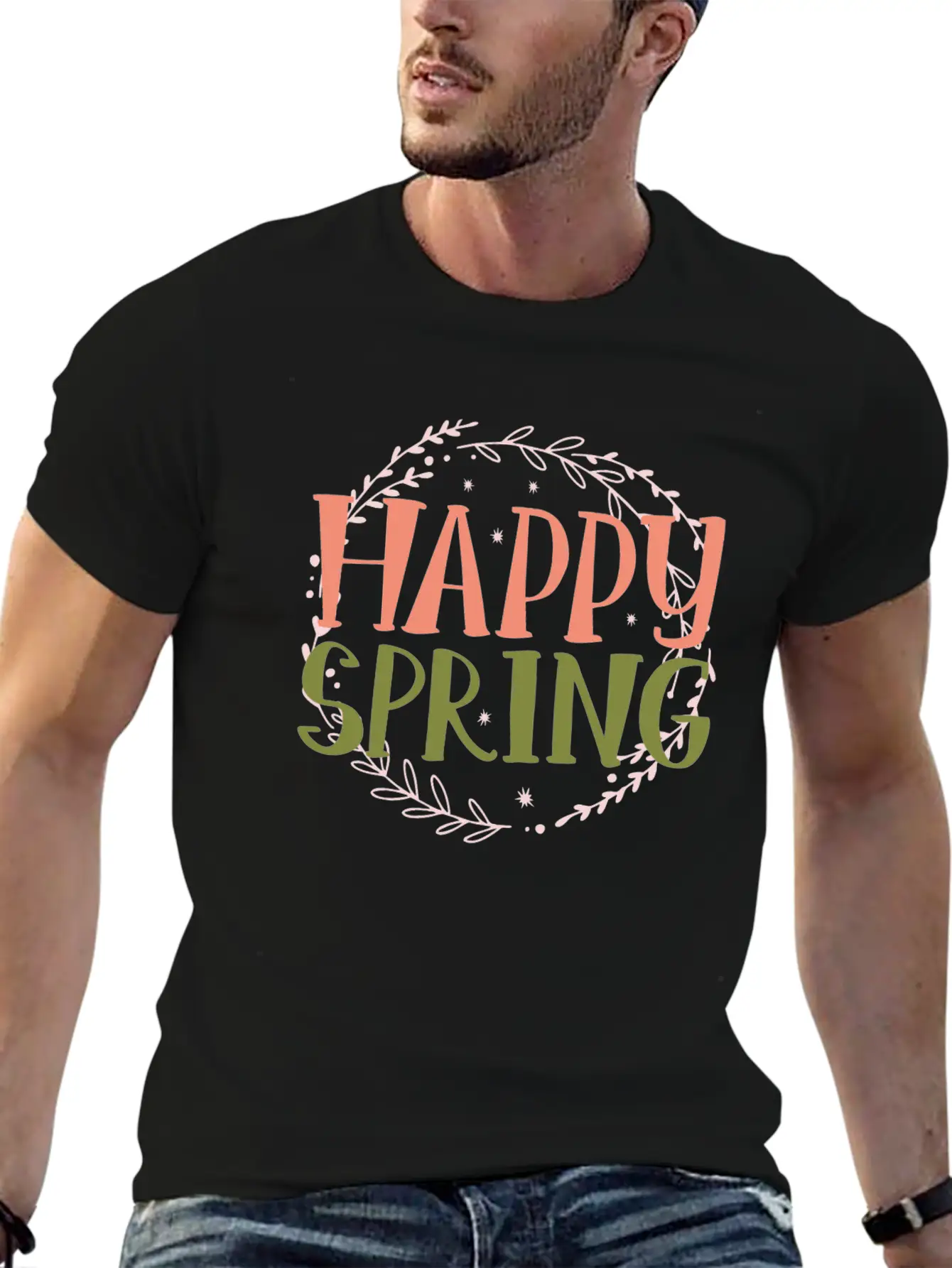 Happy Spring Unisex Casual T-Shirt – Clean Design For Daily Comfort