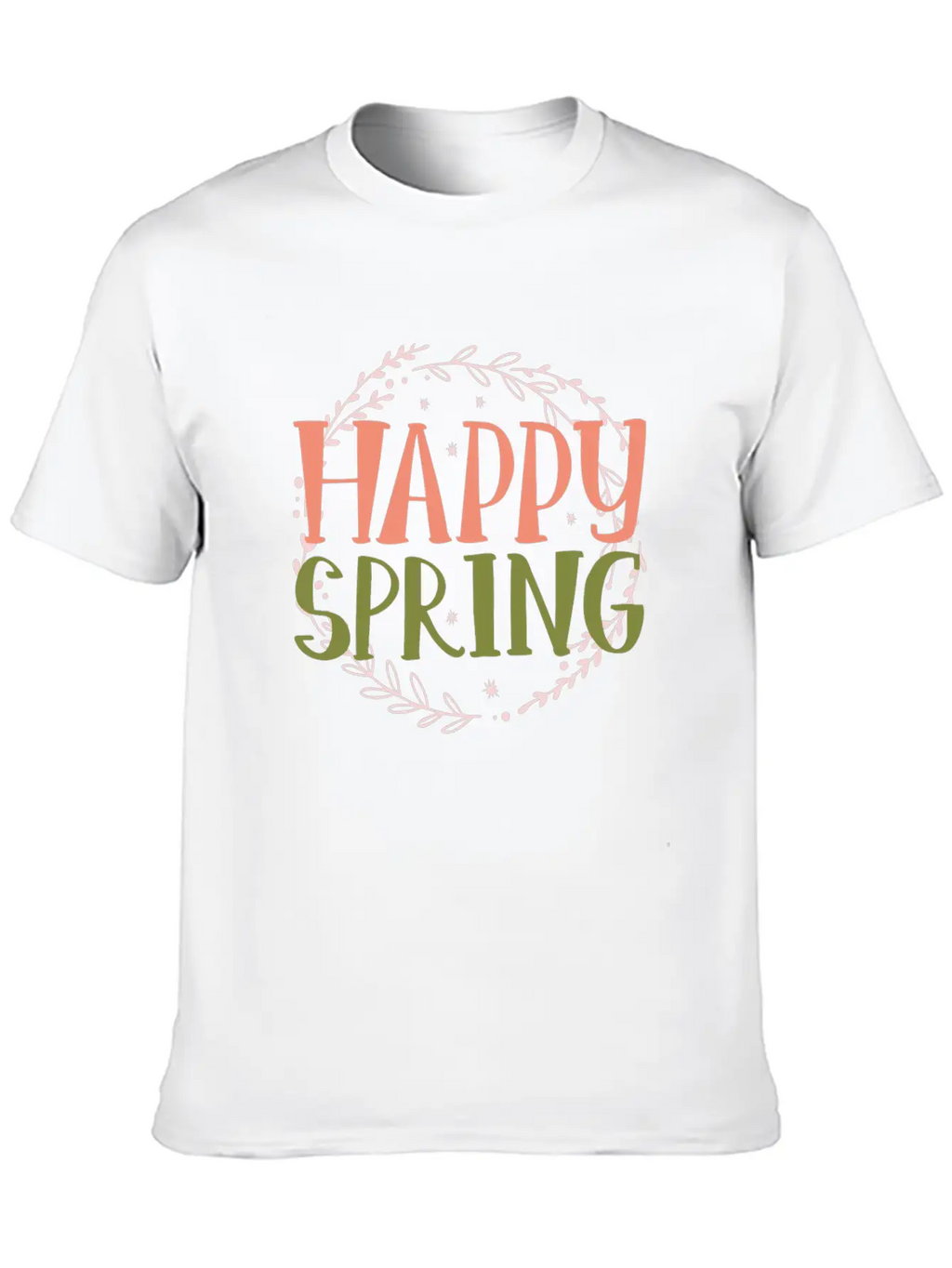 Happy Spring Unisex Short Sleeve Soft Cotton T-Shirt – Casual Everyday Wear
