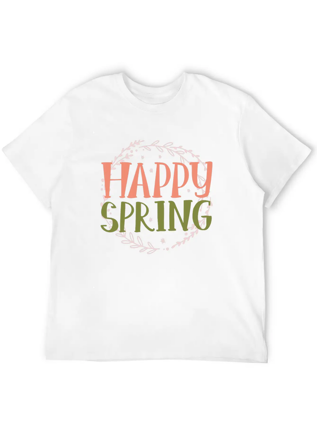 Happy Spring Unisex Short Sleeve Soft Cotton T-Shirt – Casual Everyday Wear