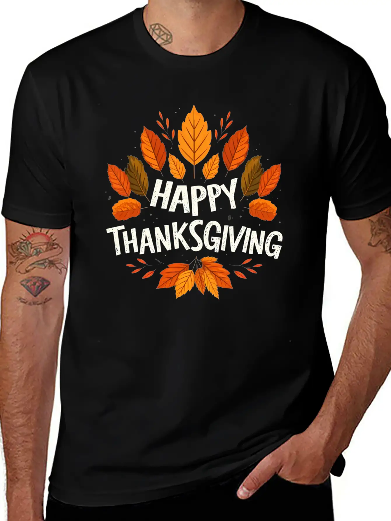 Happy Thanksgiving For Turkey Day Family Dinner Unisex Casual T-Shirt – Clean Design For Daily Comfort
