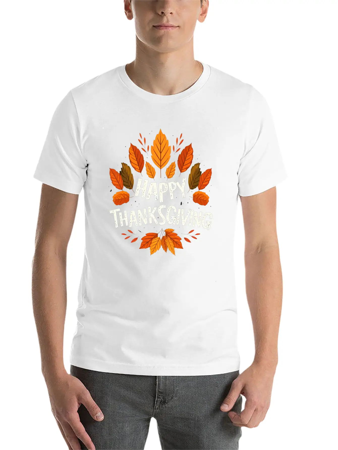 Happy Thanksgiving For Turkey Day Family Dinner Unisex Casual T-Shirt – Clean Design For Daily Comfort