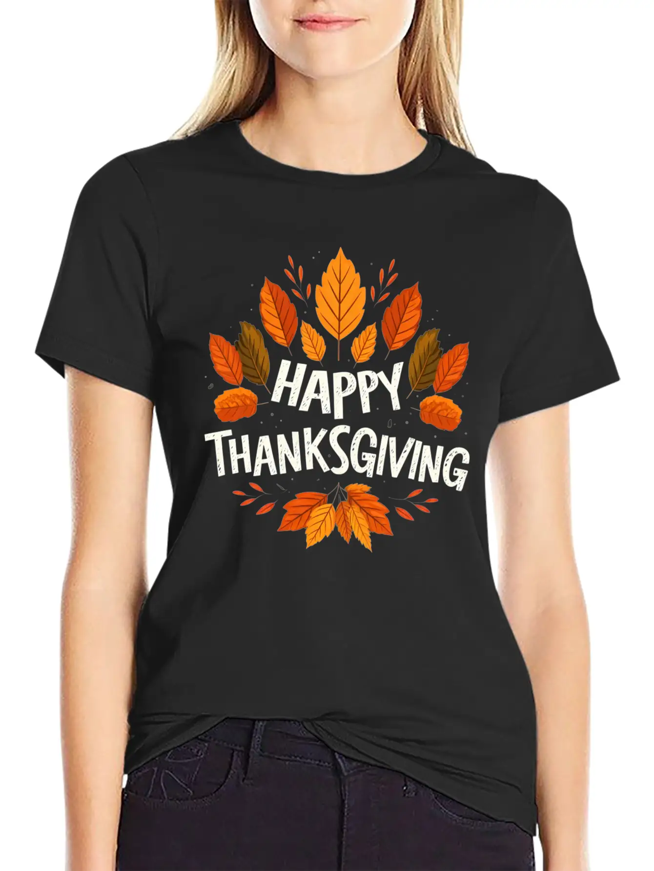 Happy Thanksgiving For Turkey Day Family Dinner Unisex Casual T-Shirt – Clean Design For Daily Comfort