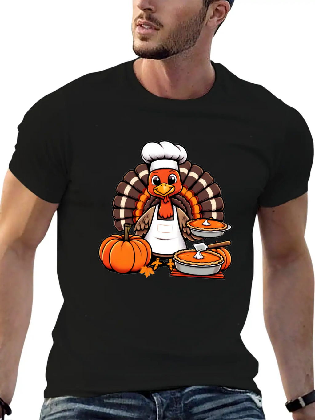 HAPPY THANKSGIVING TURKEY DAY Gratitude Friendsgiv Unisex Casual T-Shirt – Clean Design For Daily Comfort