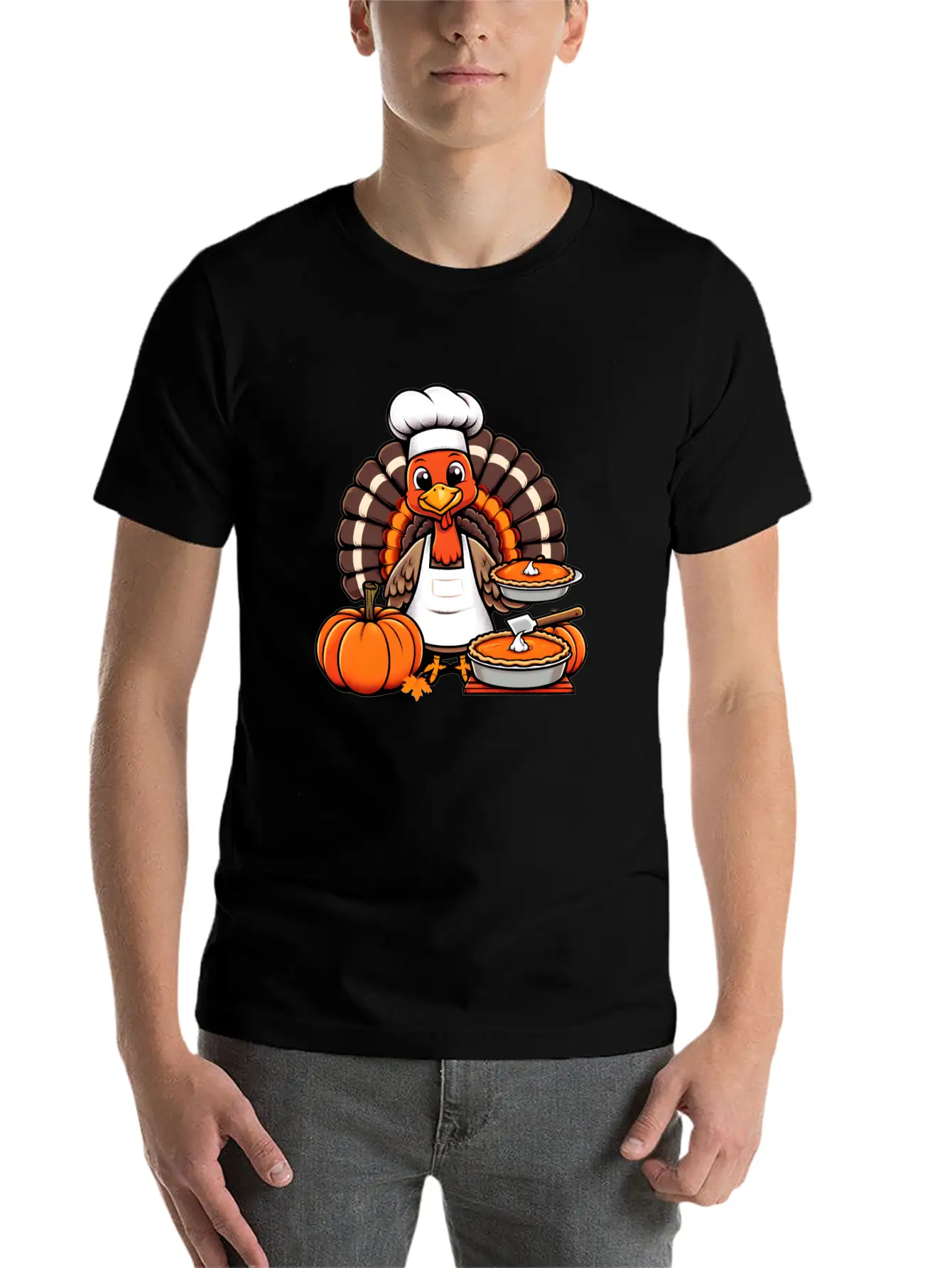 HAPPY THANKSGIVING TURKEY DAY Gratitude Friendsgiv Unisex Casual T-Shirt – Clean Design For Daily Comfort