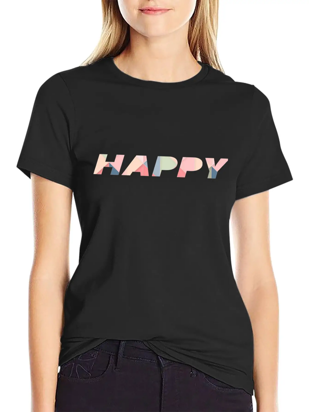 HAPPY Unisex Short Sleeve Soft Cotton T-Shirt – Casual Everyday Wear