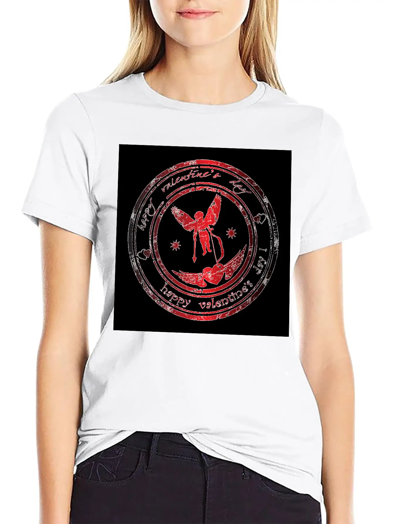 Happy Valentine's Day Image Unisex Casual T-Shirt – Clean Design For Daily Comfort
