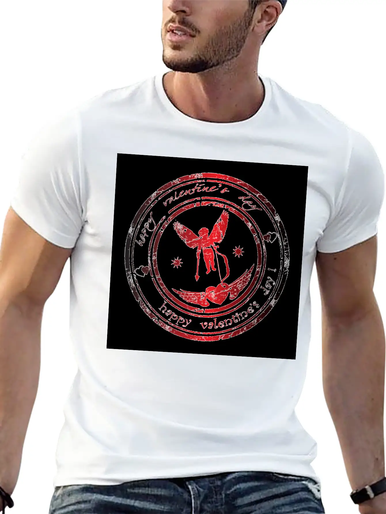Happy Valentine's Day Image Unisex Casual T-Shirt – Clean Design For Daily Comfort