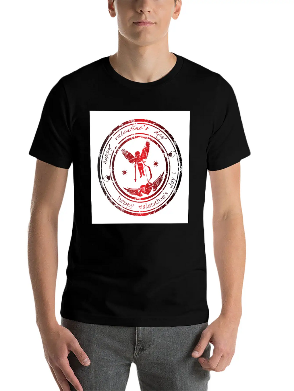 Happy Valentine's Day Image Unisex Casual T-Shirt – Clean Design For Daily Comfort