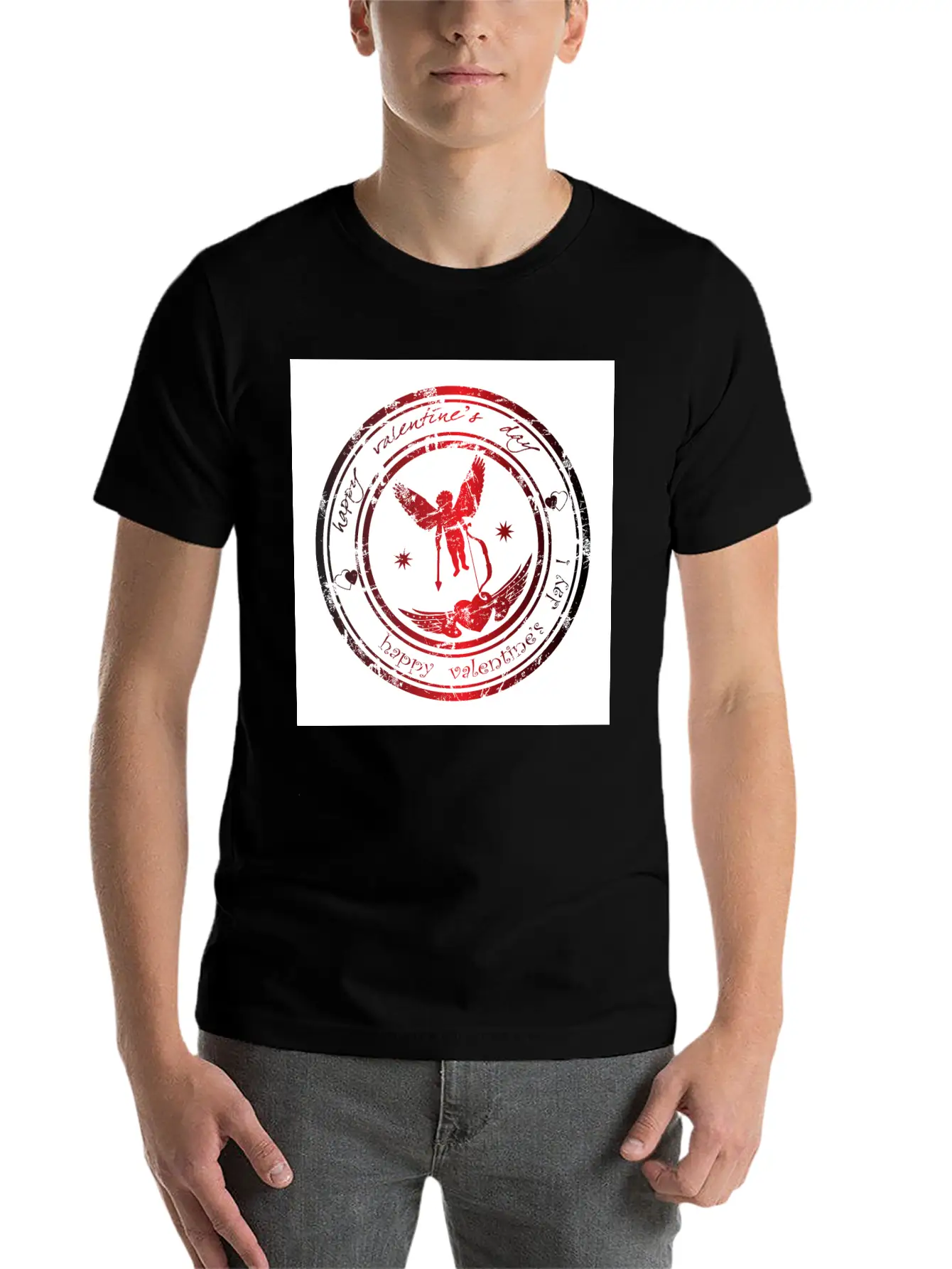 Happy Valentine's Day Image Unisex Casual T-Shirt – Clean Design For Daily Comfort