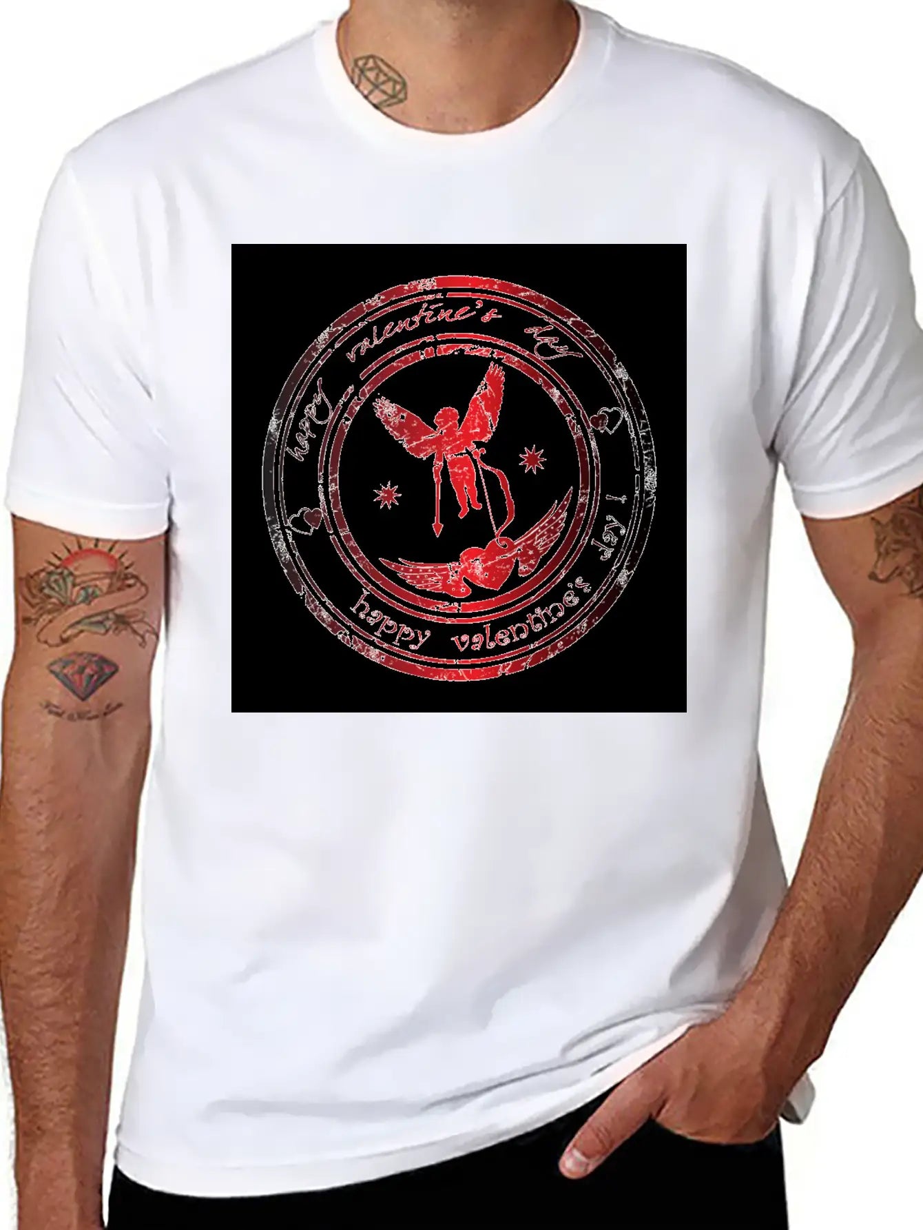 Happy Valentine's Day Image Unisex Casual T-Shirt – Clean Design For Daily Comfort