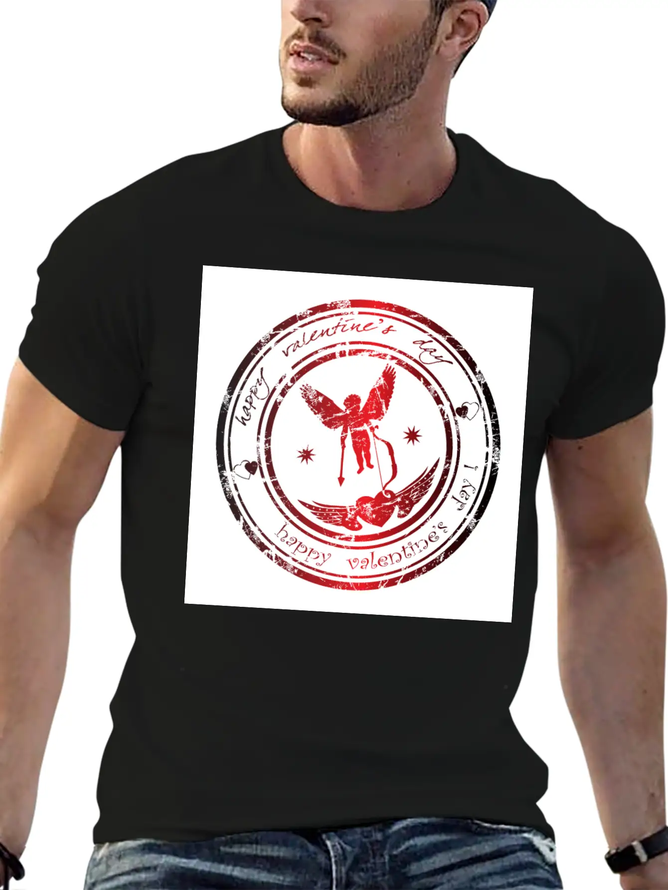 Happy Valentine's Day Image Unisex Casual T-Shirt – Clean Design For Daily Comfort