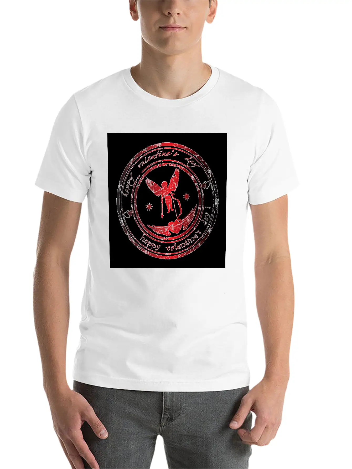 Happy Valentine's Day Image Unisex Casual T-Shirt – Clean Design For Daily Comfort