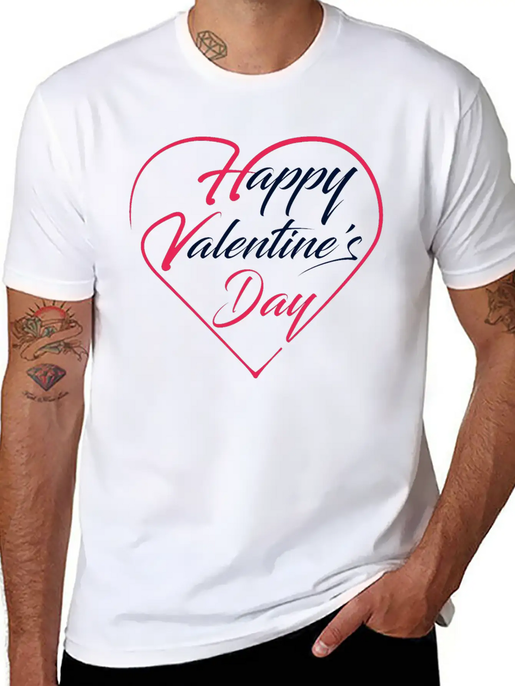 Happy Valentine's Day Unisex Short Sleeve Soft Cotton T-Shirt – Casual Everyday Wear
