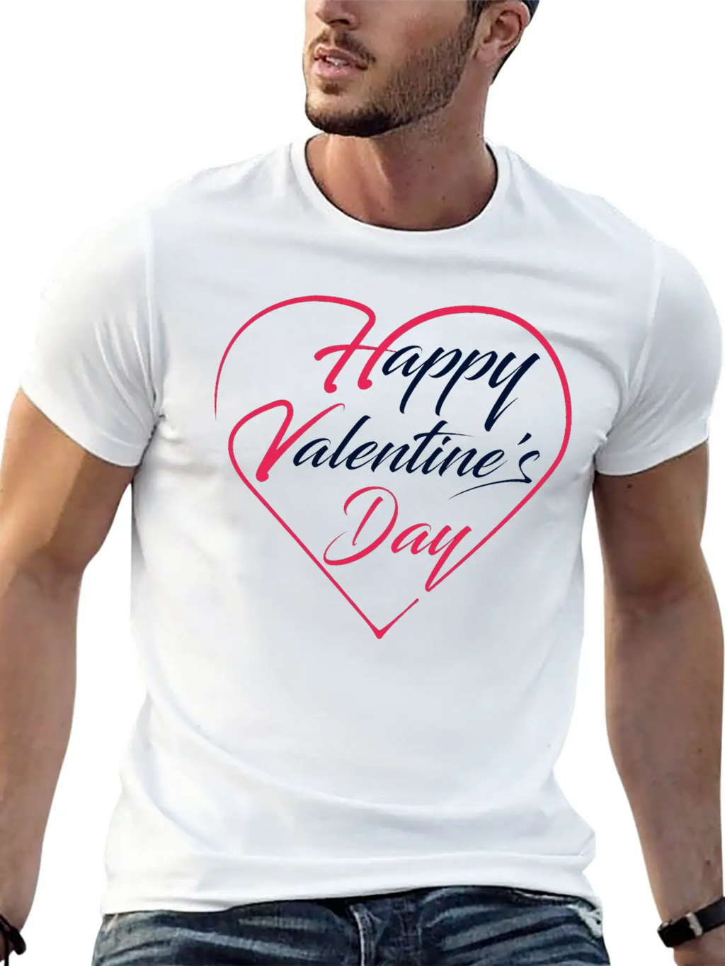 Happy Valentine's Day Unisex Short Sleeve Soft Cotton T-Shirt – Casual Everyday Wear