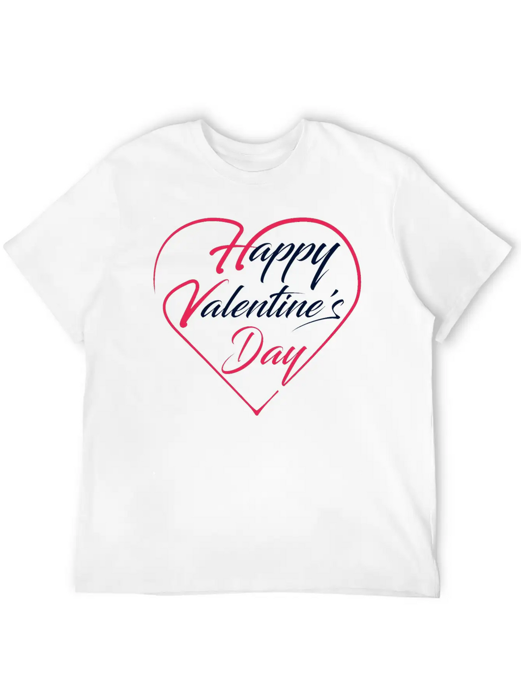 Happy Valentine's Day Unisex Short Sleeve Soft Cotton T-Shirt – Casual Everyday Wear