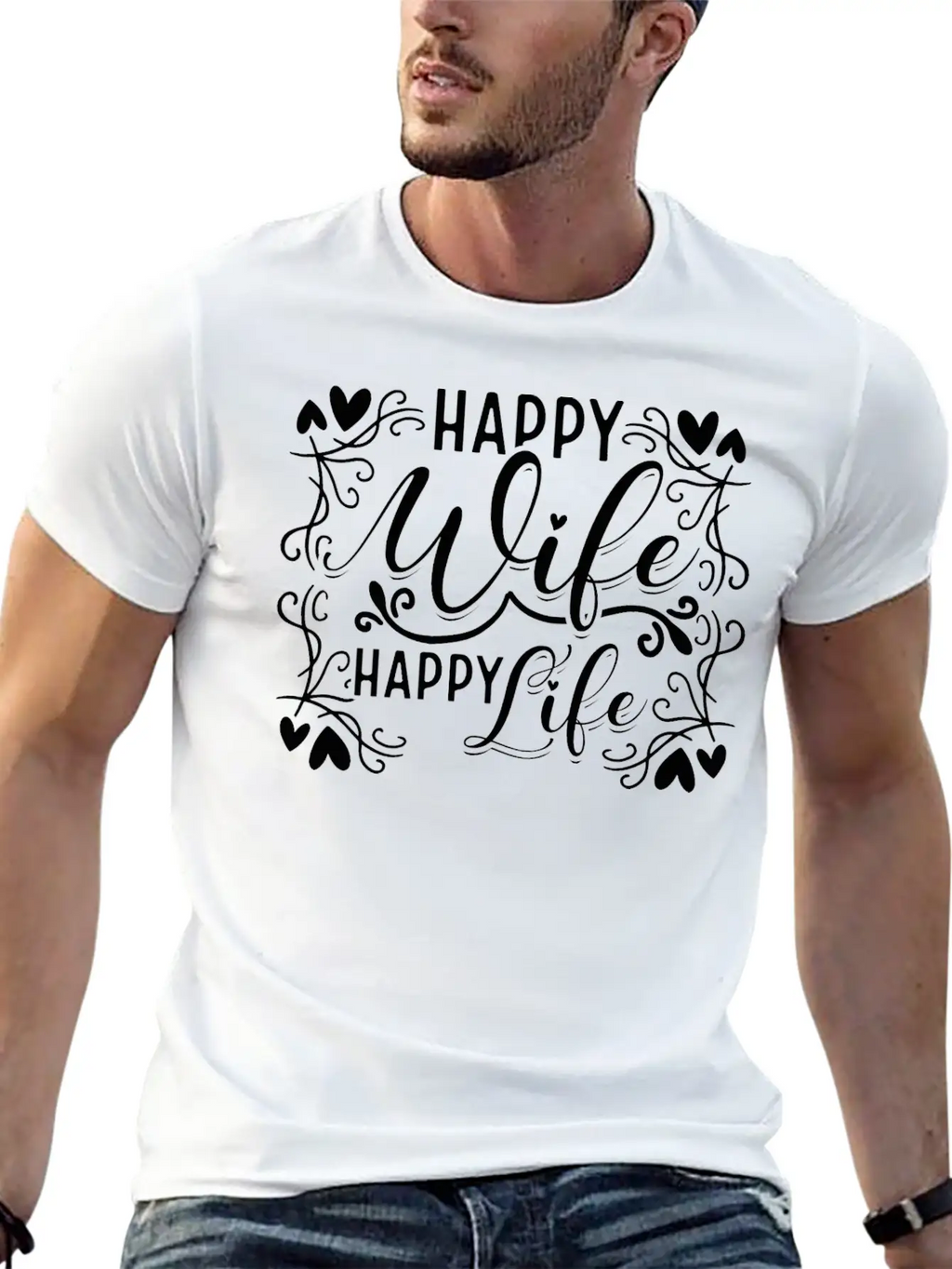 Happy Wife Happy Life Unisex Casual T-Shirt – Clean Design For Daily Comfort
