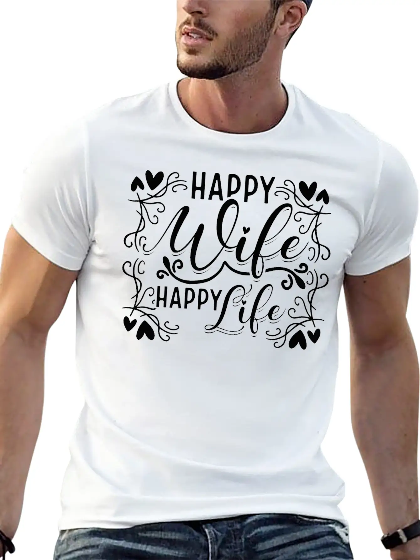 Happy Wife Happy Life Unisex Casual T-Shirt – Clean Design For Daily Comfort