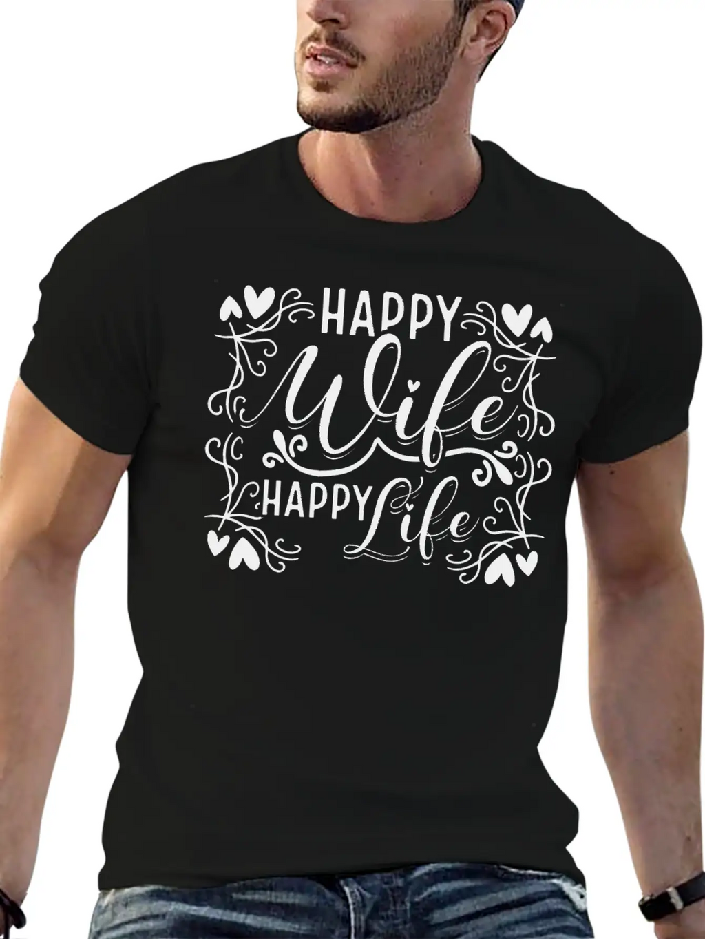 Happy Wife Happy Life Unisex Casual T-Shirt – Clean Design For Daily Comfort