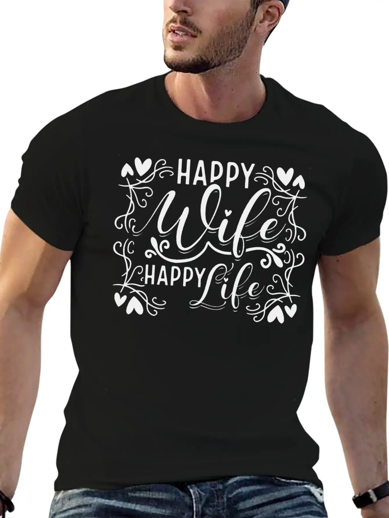 Happy Wife Happy Life Unisex Casual T-Shirt – Clean Design For Daily Comfort