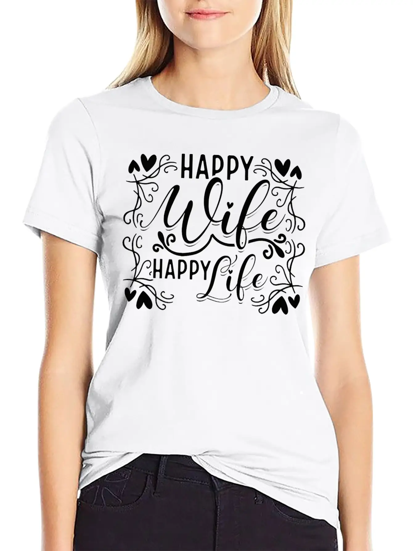 Happy Wife Happy Life Unisex Casual T-Shirt – Clean Design For Daily Comfort