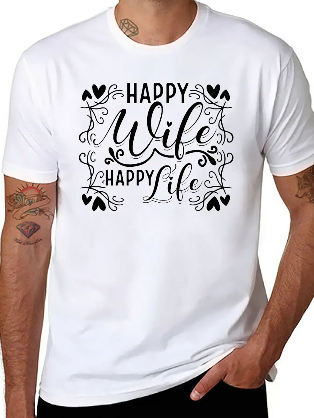 Happy Wife Happy Life Unisex Casual T-Shirt – Clean Design For Daily Comfort