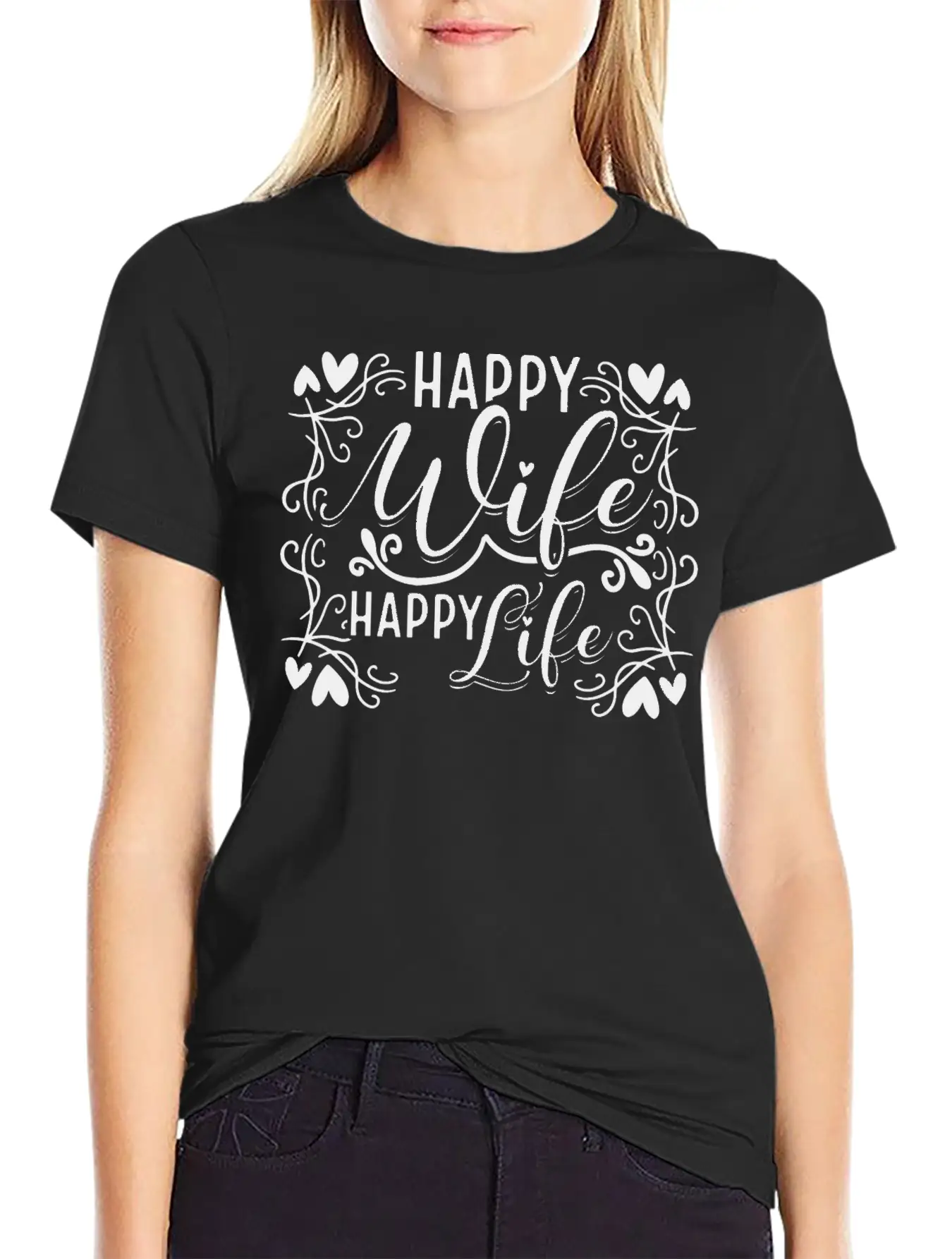 Happy Wife Happy Life Unisex Casual T-Shirt – Clean Design For Daily Comfort