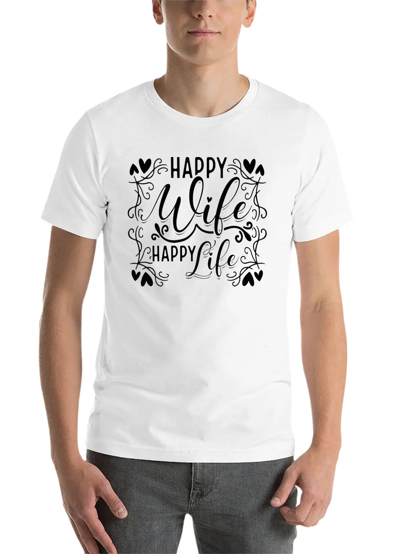 Happy Wife Happy Life Unisex Casual T-Shirt – Clean Design For Daily Comfort