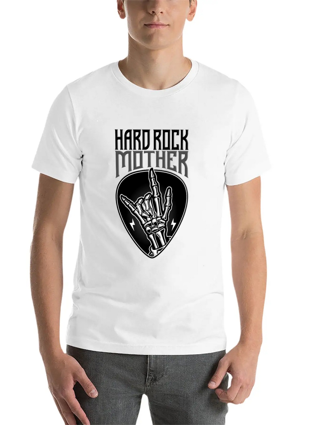 Hard Rock Mother Rock Hand Sign Unisex Short Sleeve Soft Cotton T-Shirt – Casual Everyday Wear