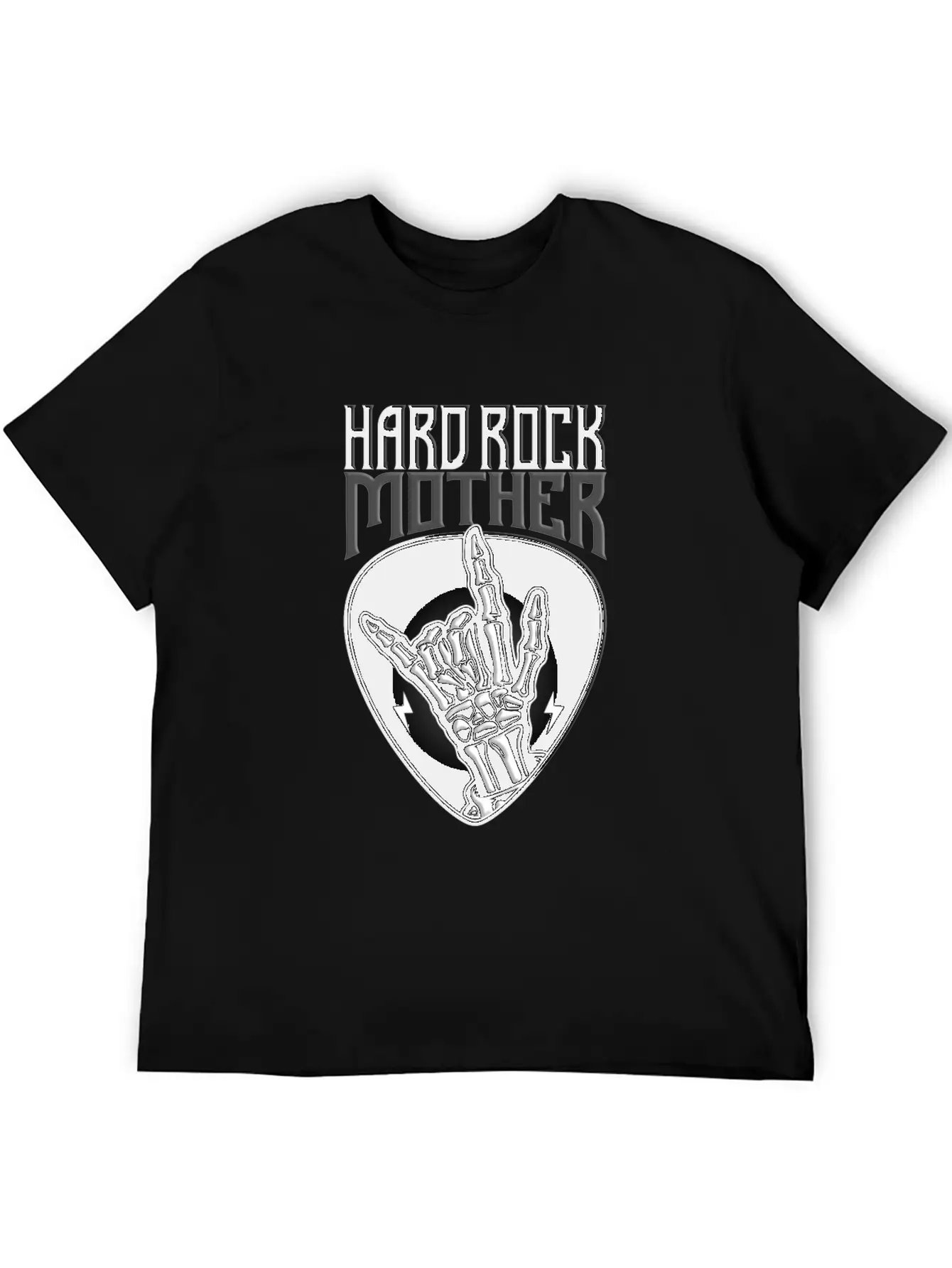 Hard Rock Mother Rock Hand Sign Unisex Short Sleeve Soft Cotton T-Shirt – Casual Everyday Wear