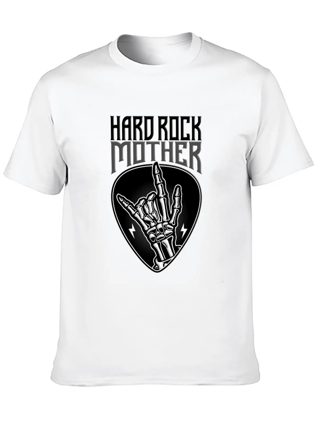 Hard Rock Mother Rock Hand Sign Unisex Short Sleeve Soft Cotton T-Shirt – Casual Everyday Wear