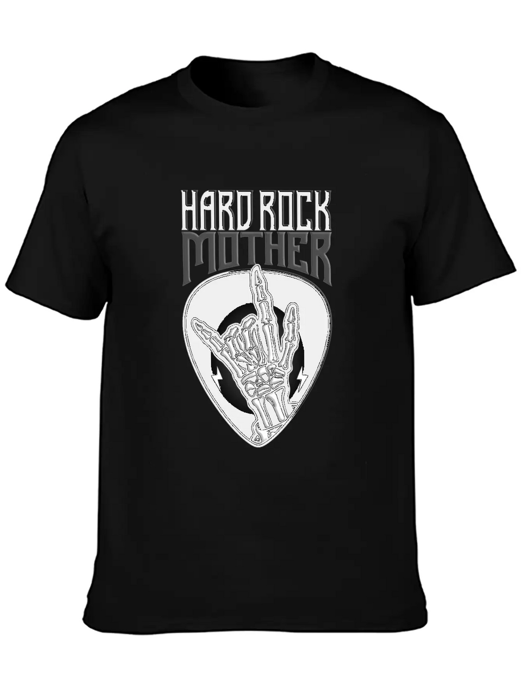 Hard Rock Mother Rock Hand Sign Unisex Short Sleeve Soft Cotton T-Shirt – Casual Everyday Wear