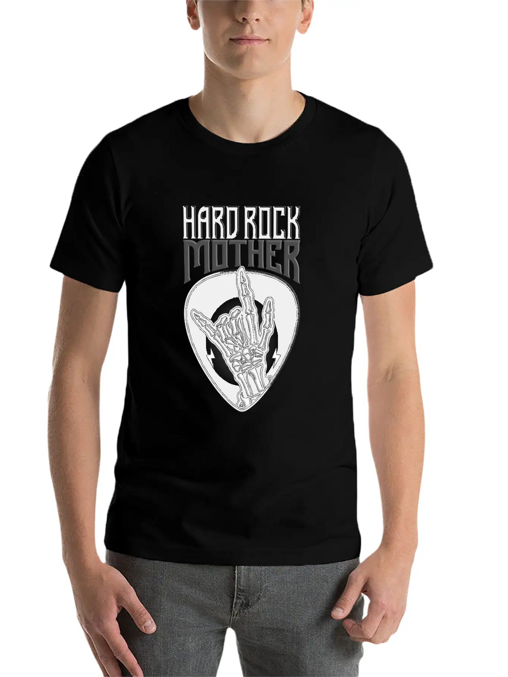 Hard Rock Mother Rock Hand Sign Unisex Short Sleeve Soft Cotton T-Shirt – Casual Everyday Wear
