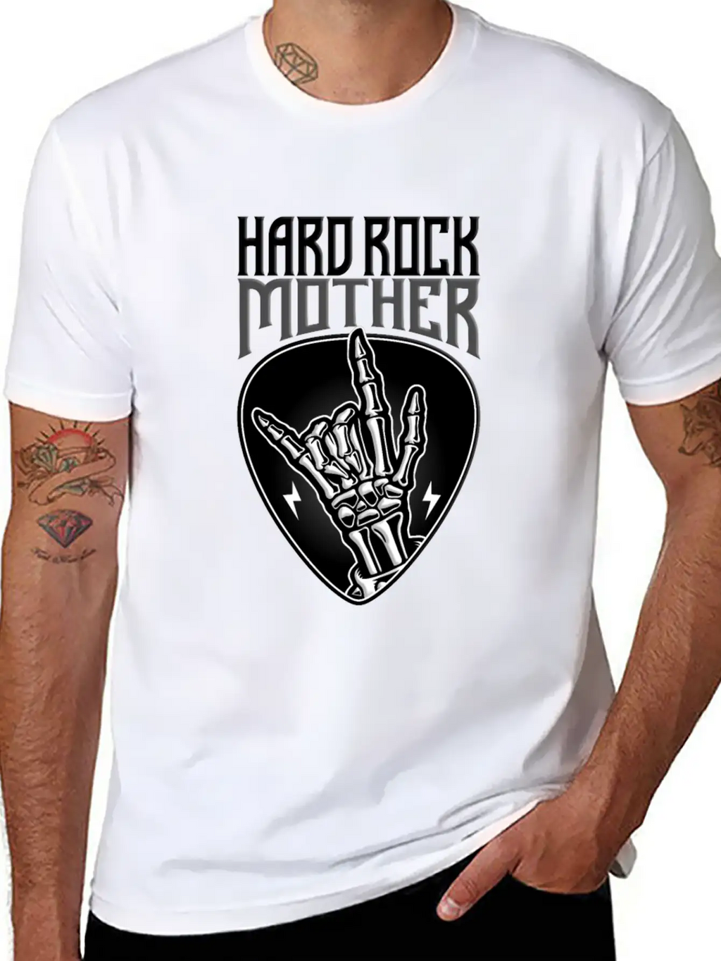 Hard Rock Mother Rock Hand Sign Unisex Short Sleeve Soft Cotton T-Shirt – Casual Everyday Wear