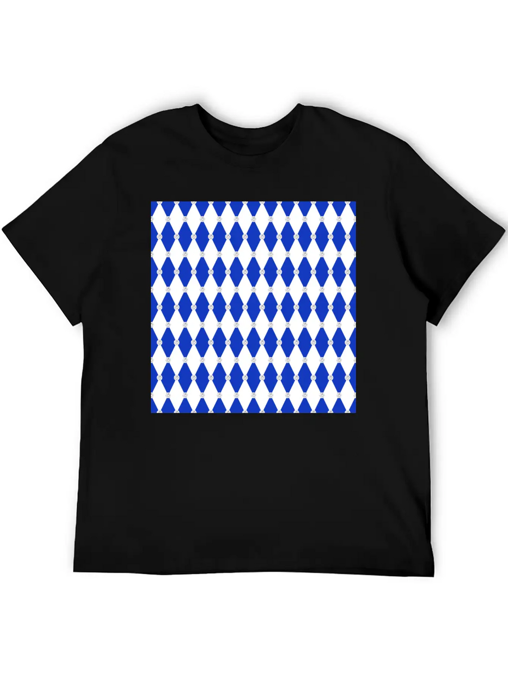 Harlequin Blue Diamond Geometric Forms Rhombus Unisex Casual T-Shirt – Clean Design For Daily Comfort