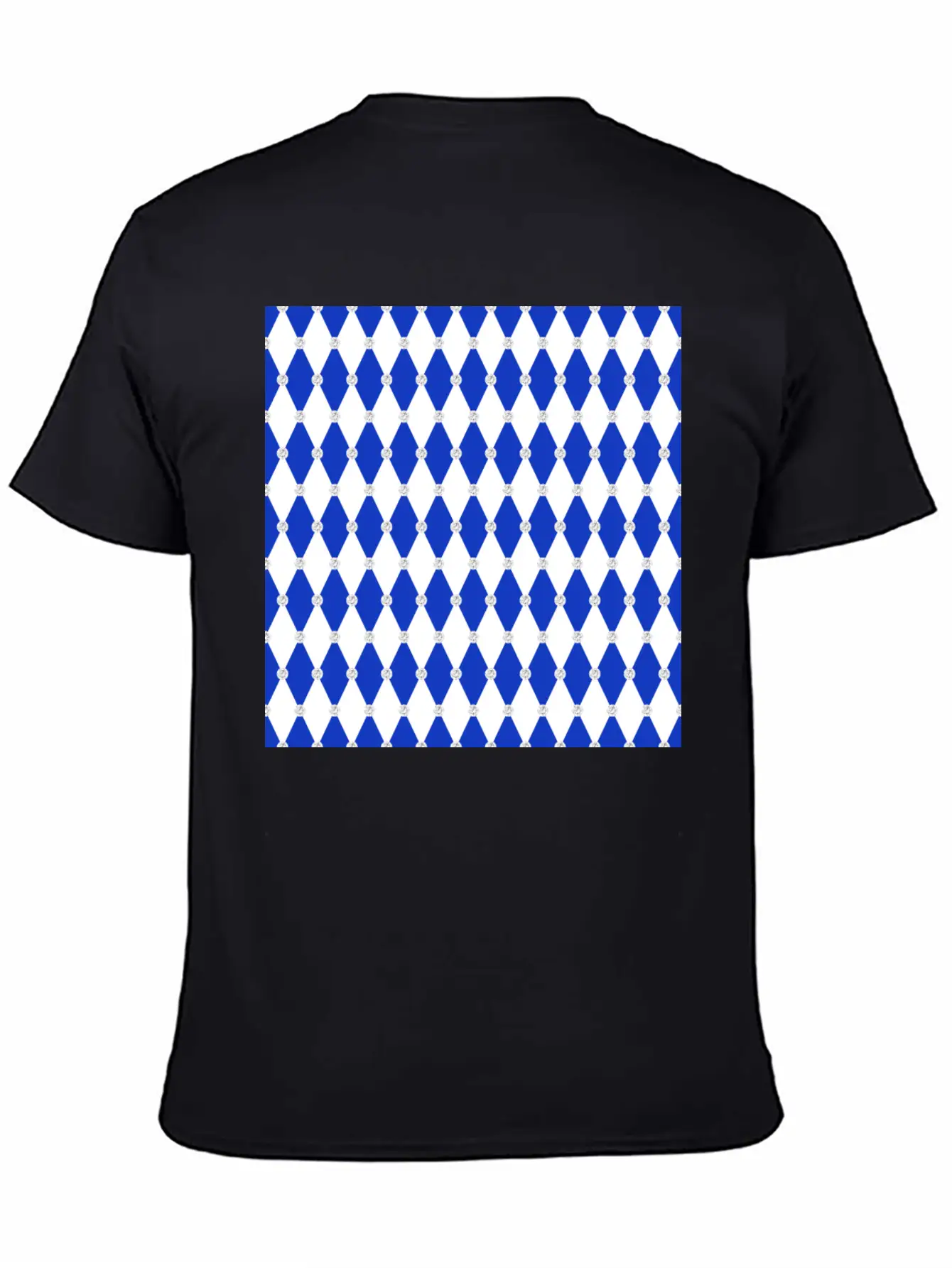 Harlequin Blue Diamond Geometric Forms Rhombus Unisex Casual T-Shirt – Clean Design For Daily Comfort